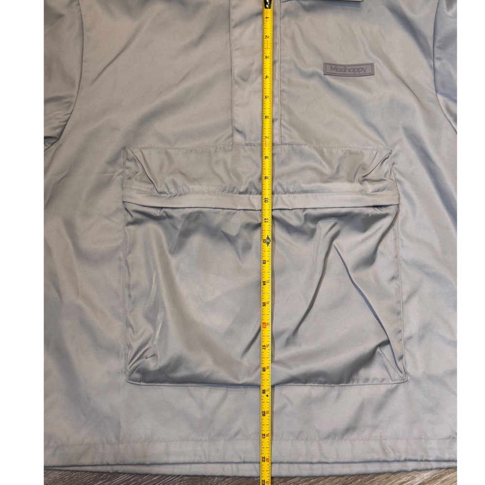 Madhappy‎ Lightweight Anorak Hoodie Pullover Jacket Grey Nylon Windbreaker Small - Picture 7 of 11
